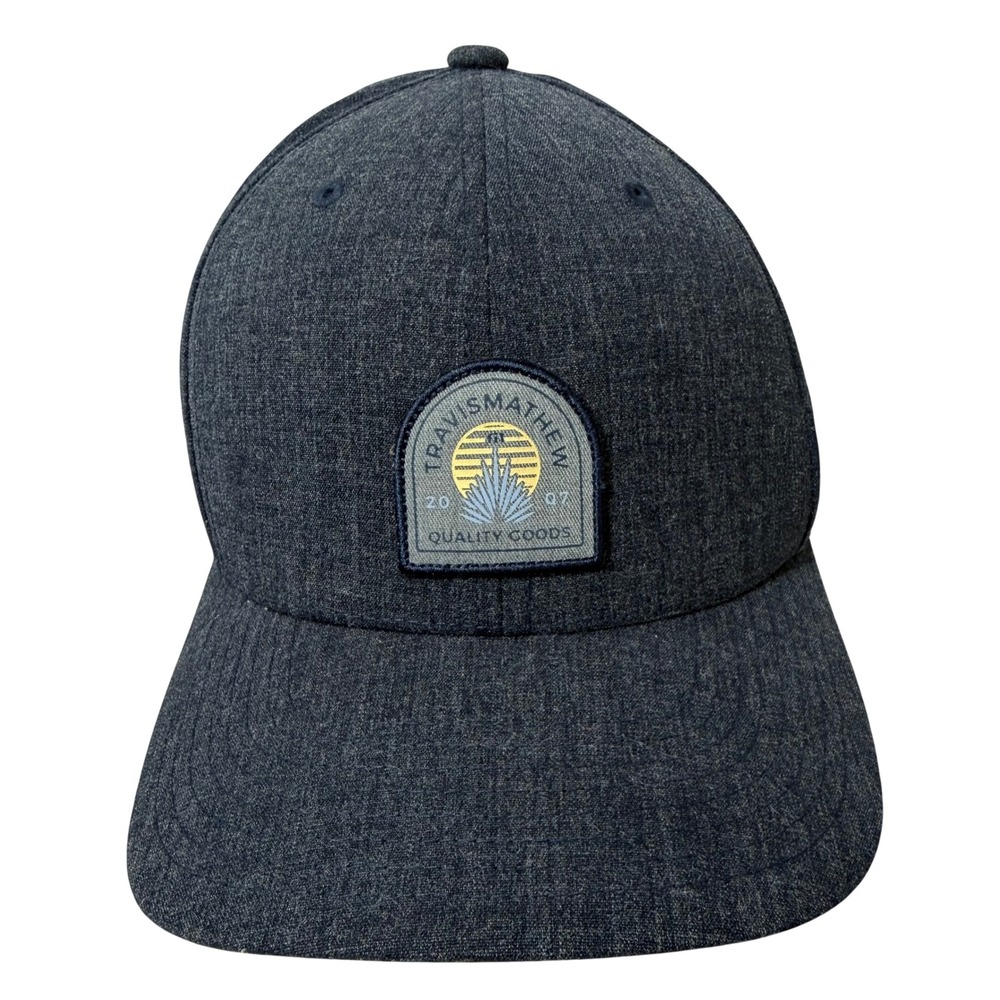 TravisMathew Flexfit 110 Snapback Hat Mens Heather Navy Blue Golf Cap Patch 2007